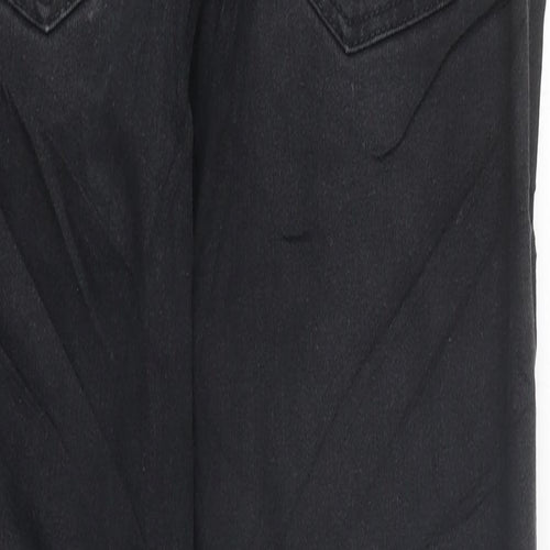 NEXT Mens Black Cotton Skinny Jeans Size 28 in L35 in Relaxed Zip