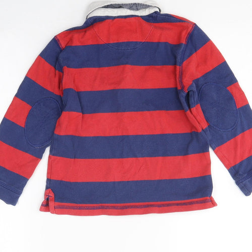 John Lewis Boys Multicoloured Striped Polyester Pullover Polo Size 4 Years Collared Button