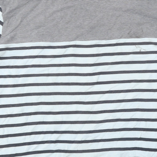 Cotton Traders Womens Multicoloured Striped Cotton Basic T-Shirt Size 16 Round Neck