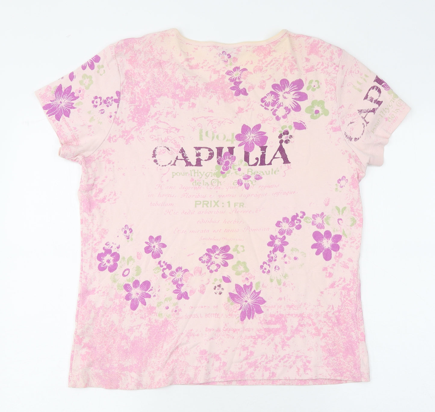 Bcasual Womens Multicoloured Floral Polyester Basic T-Shirt Size 18 Round Neck - Capulia