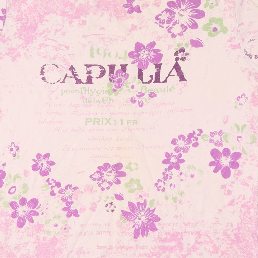 Bcasual Womens Multicoloured Floral Polyester Basic T-Shirt Size 18 Round Neck - Capulia