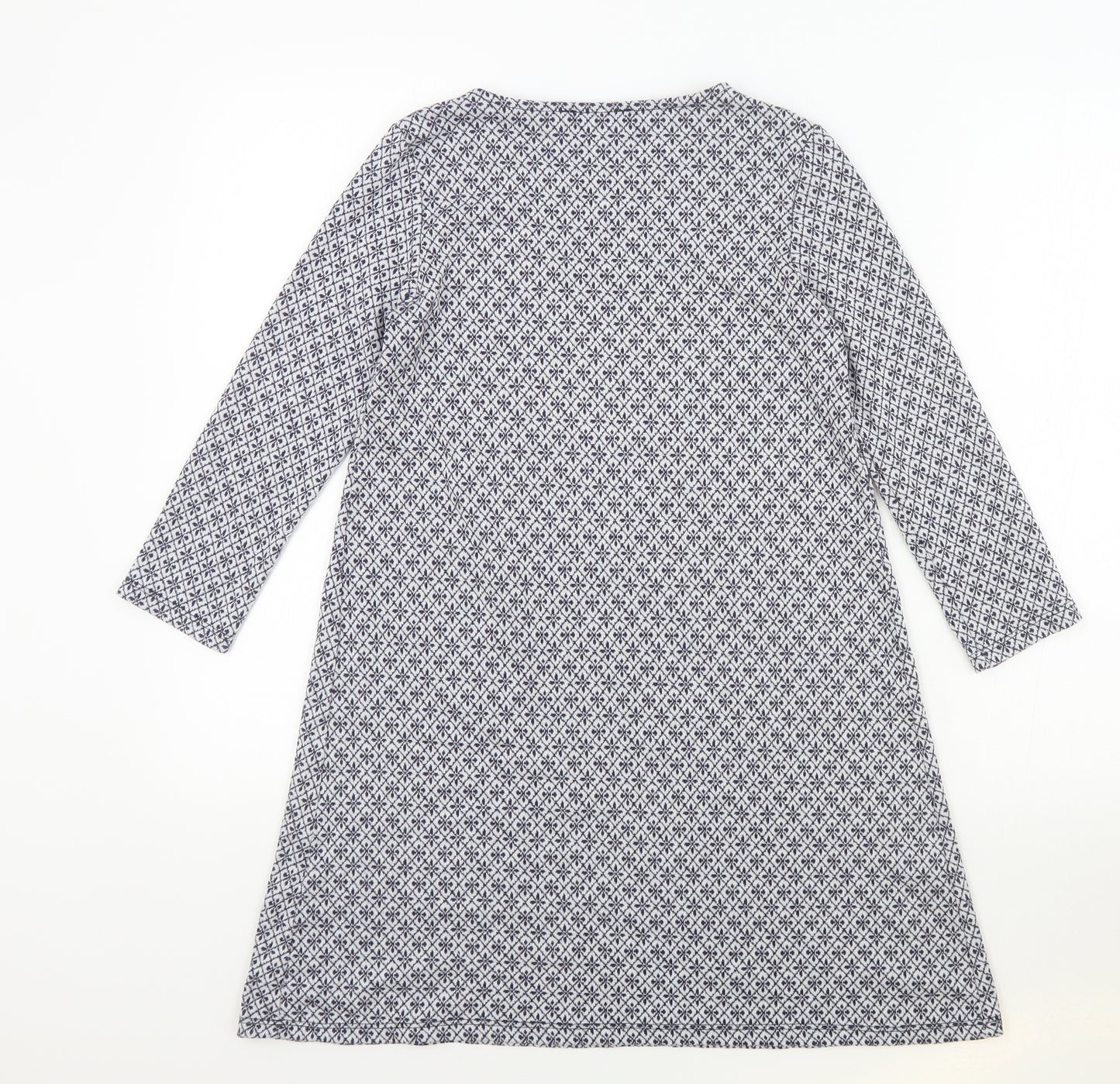 Zuiki Womens Black Geometric Polyester T-Shirt Dress Size S Round Neck Pullover