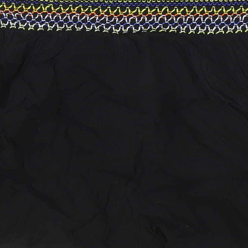 F&F Womens Black Viscose Bermuda Shorts Size 14 Regular Pull On