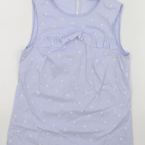 F&F Womens Blue Striped Cotton Basic Tank Size 6 Round Neck - Daisy