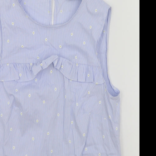 F&F Womens Blue Striped Cotton Basic Tank Size 6 Round Neck - Daisy