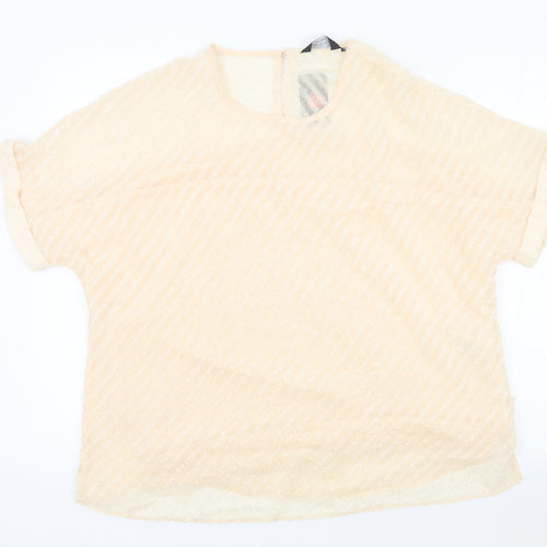 Dorothy Perkins Womens Pink Polyester Basic Blouse Size 18 Round Neck
