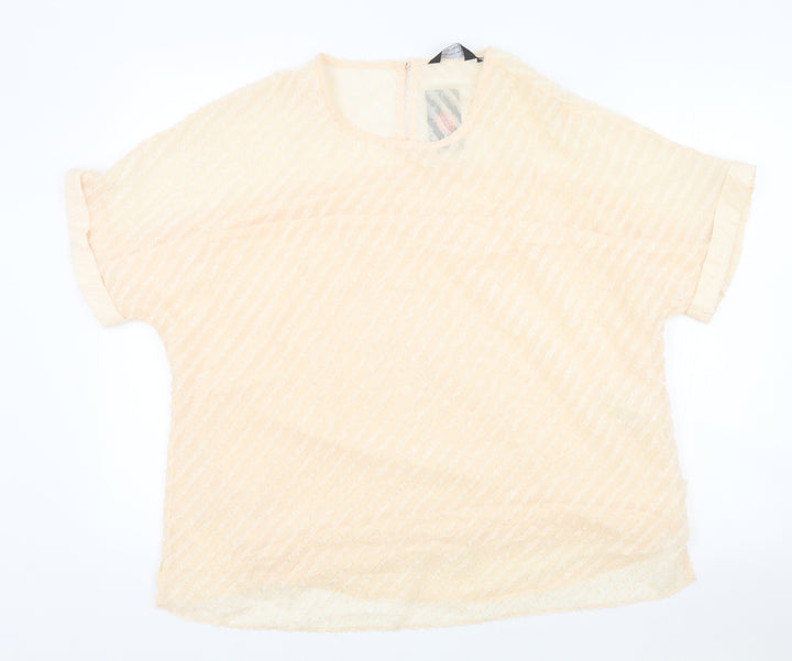 Dorothy Perkins Womens Pink Polyester Basic Blouse Size 18 Round Neck