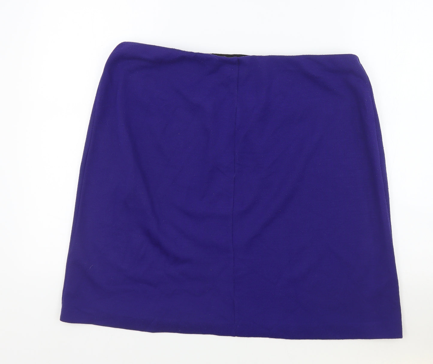 Roman Womens Blue Acrylic Straight & Pencil Skirt Size 18 - Faux Leather Pockets