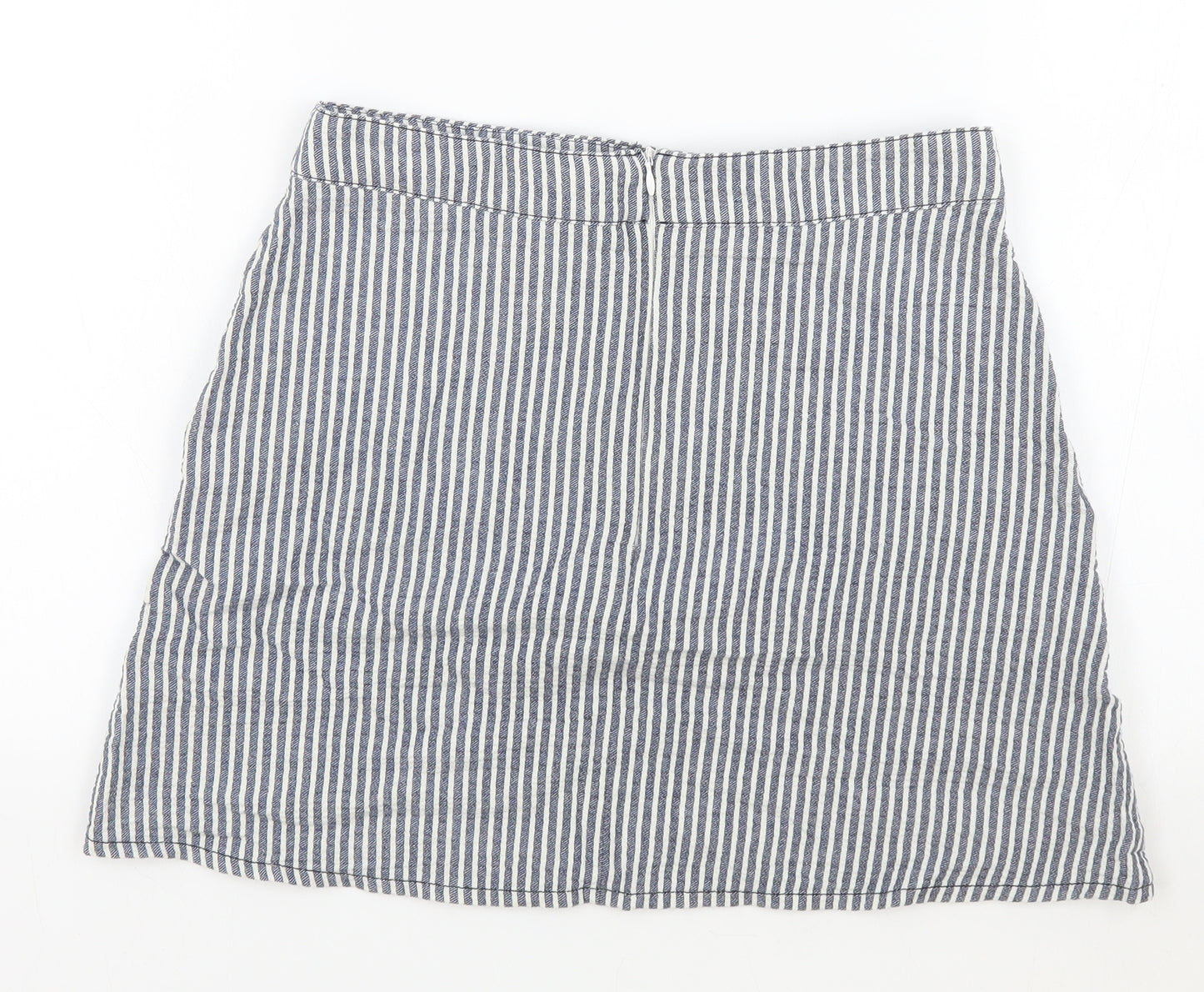 Cooperative Womens Black Striped Cotton Mini Skirt Size M Zip