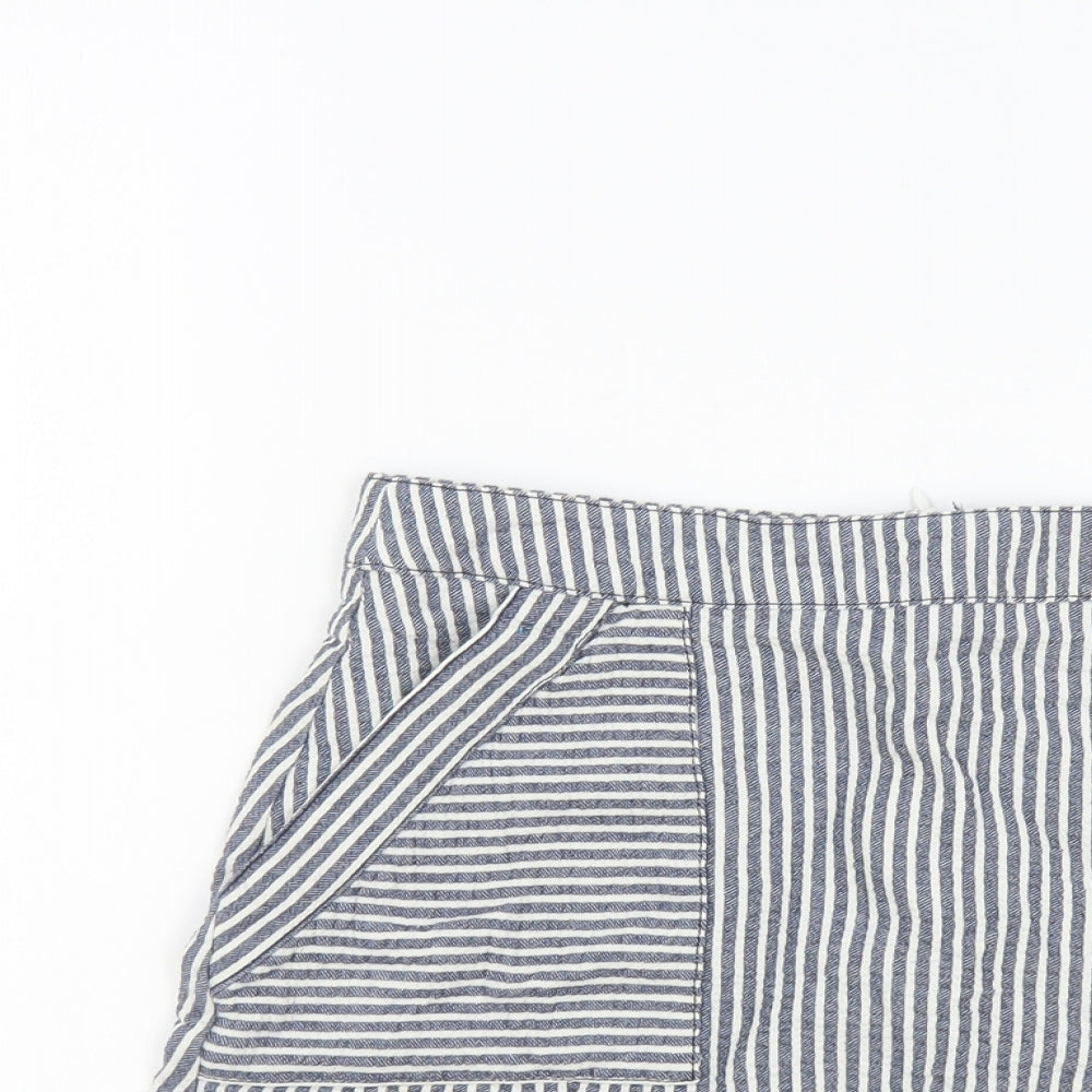 Cooperative Womens Black Striped Cotton Mini Skirt Size M Zip