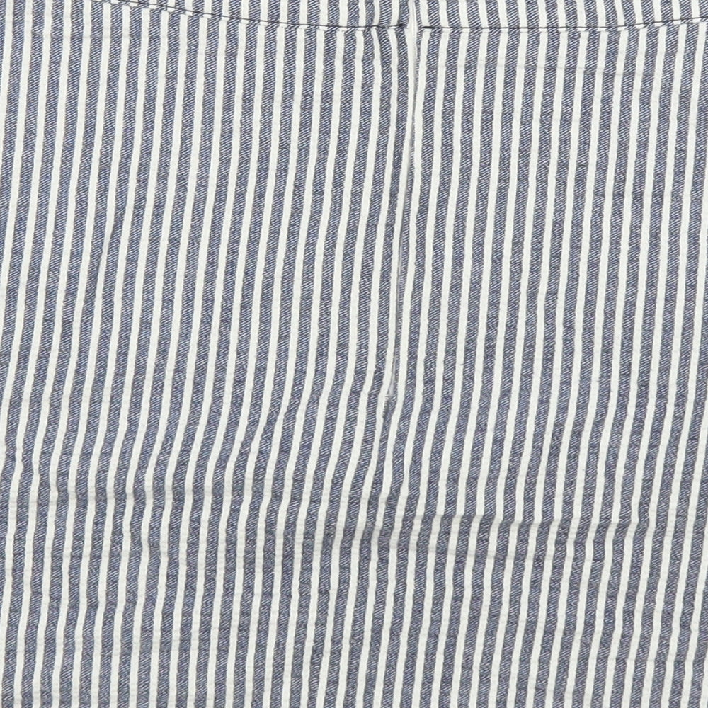 Cooperative Womens Black Striped Cotton Mini Skirt Size M Zip