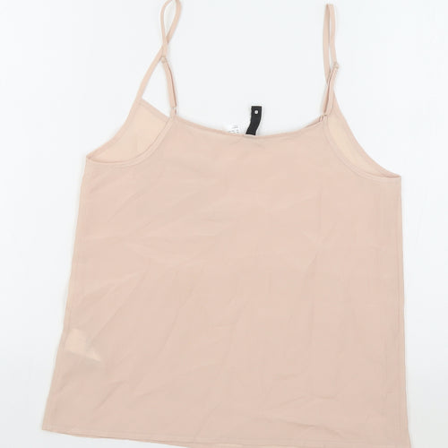 H&M Womens Pink Polyester Camisole Tank Size 8 Round Neck