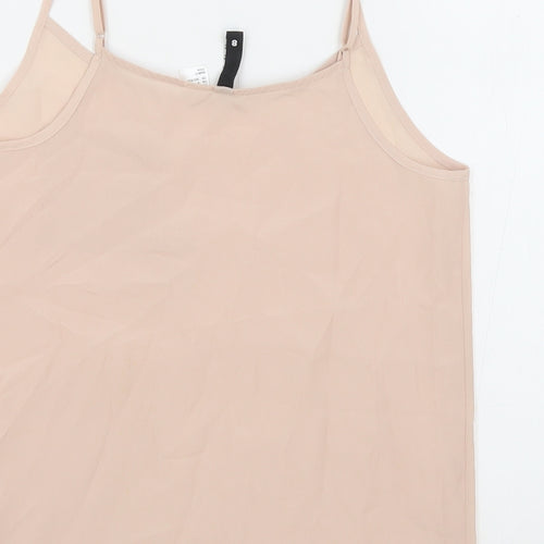H&M Womens Pink Polyester Camisole Tank Size 8 Round Neck