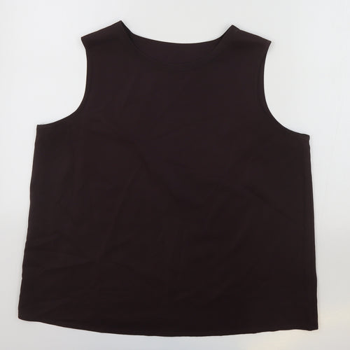 BHS Womens Brown Polyester Basic Tank Size 18 Round Neck