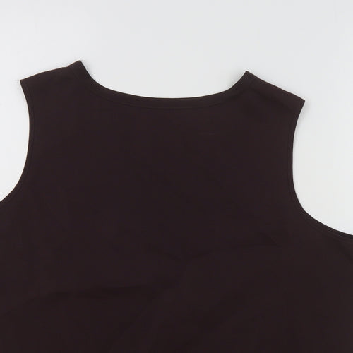 BHS Womens Brown Polyester Basic Tank Size 18 Round Neck