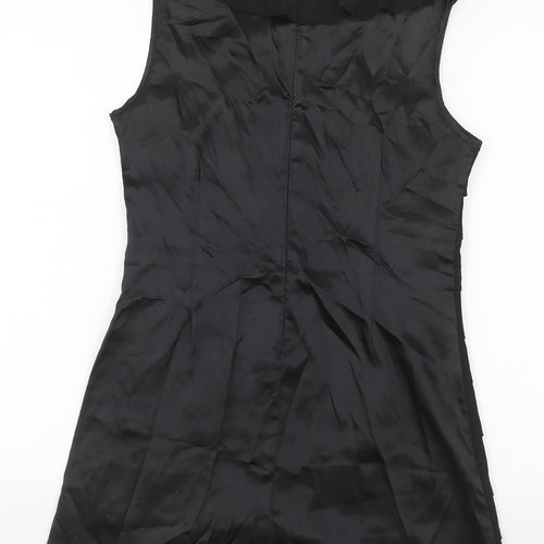 Miss Harvey Womens Black Polyester Bodycon Size 12 Boat Neck Zip