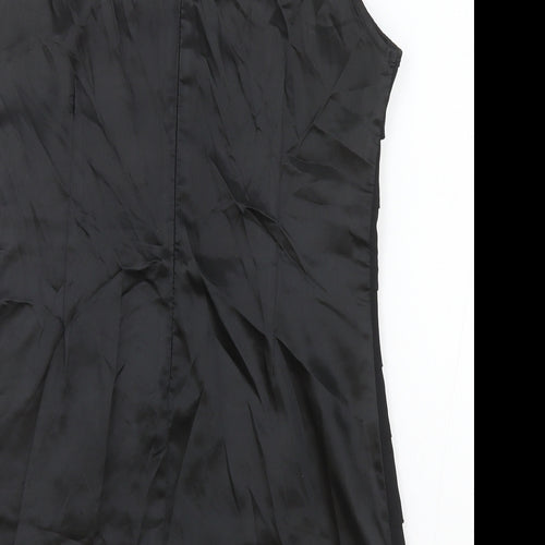 Miss Harvey Womens Black Polyester Bodycon Size 12 Boat Neck Zip