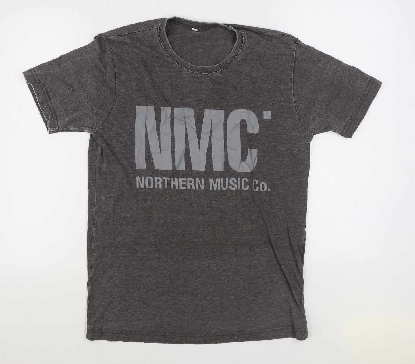 NMC Mens Grey Cotton T-Shirt Size M Round Neck