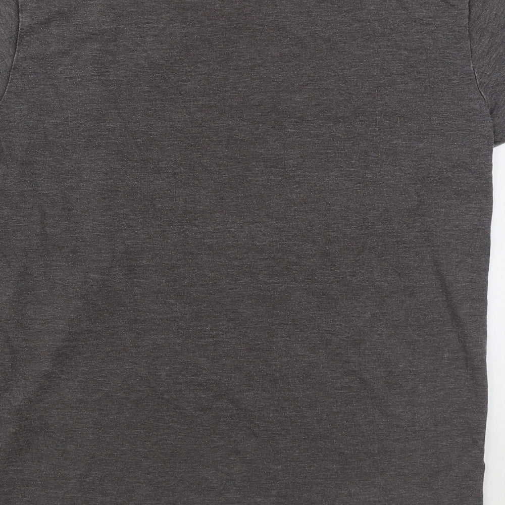 NMC Mens Grey Cotton T-Shirt Size M Round Neck