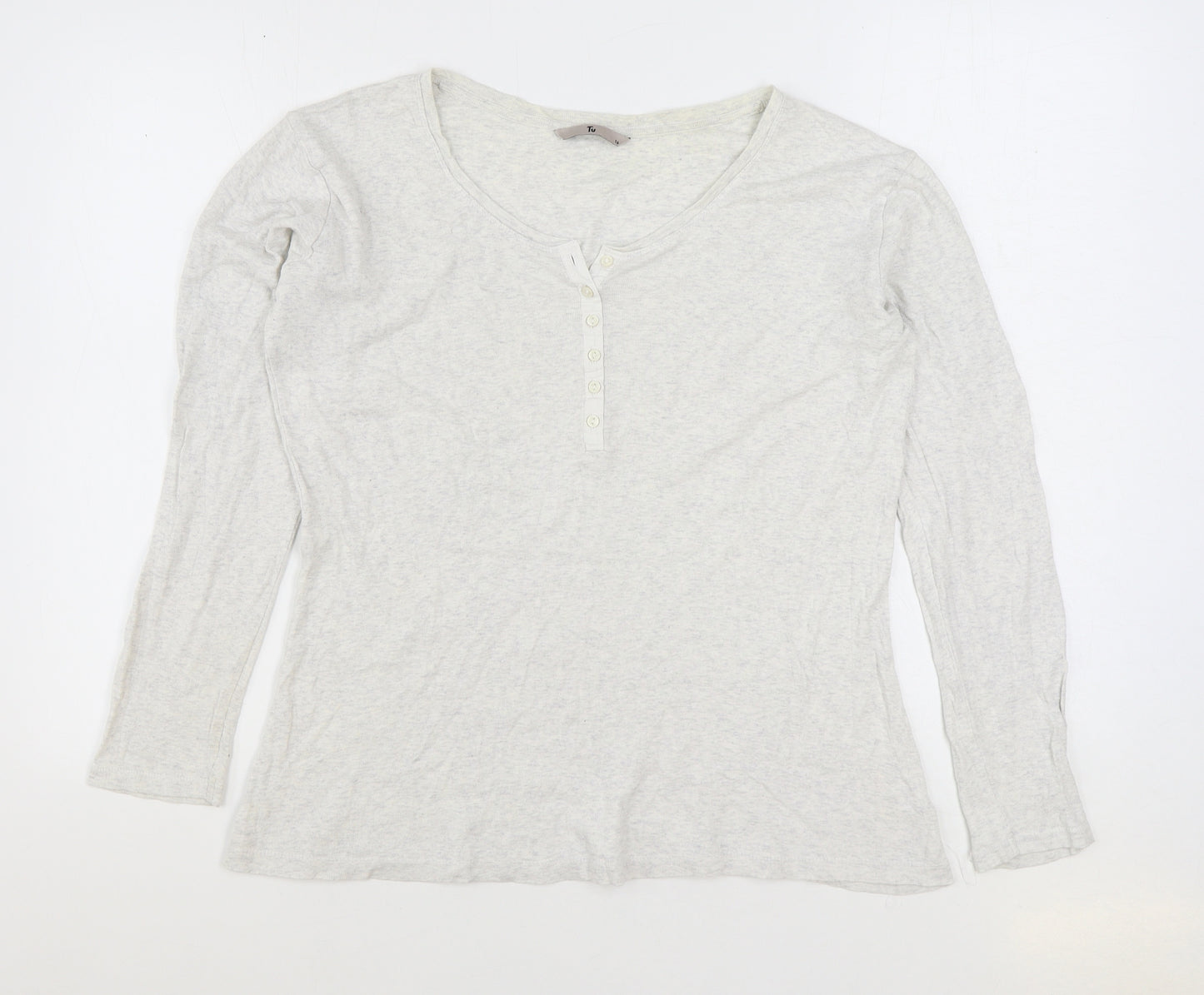 TU Womens White 100% Cotton Basic T-Shirt Size 16 Scoop Neck