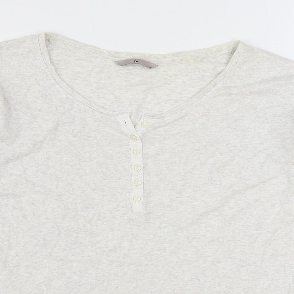 TU Womens White 100% Cotton Basic T-Shirt Size 16 Scoop Neck