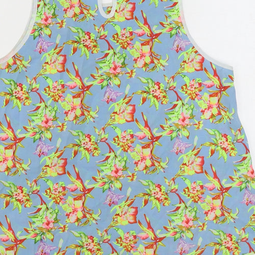 Glamorous Womens Multicoloured Floral Polyester Basic Tank Size 16 Round Neck