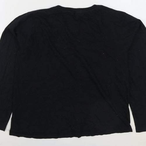 Disney Womens Black 100% Cotton Basic T-Shirt Size M Round Neck - Minnie Mouse