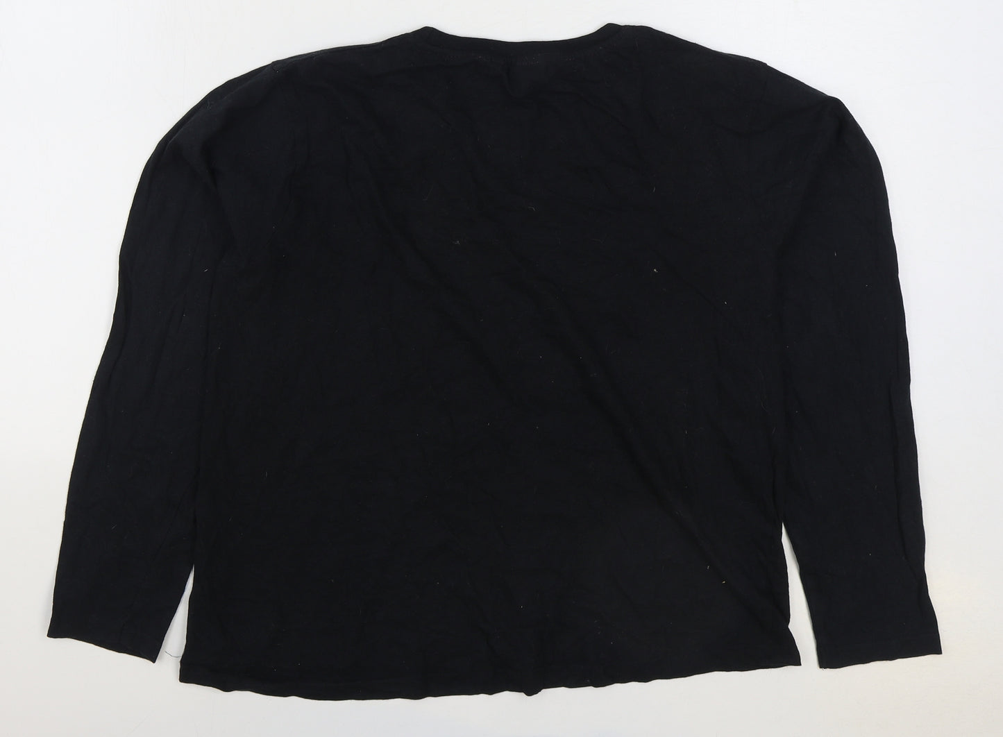 Disney Womens Black 100% Cotton Basic T-Shirt Size M Round Neck - Minnie Mouse