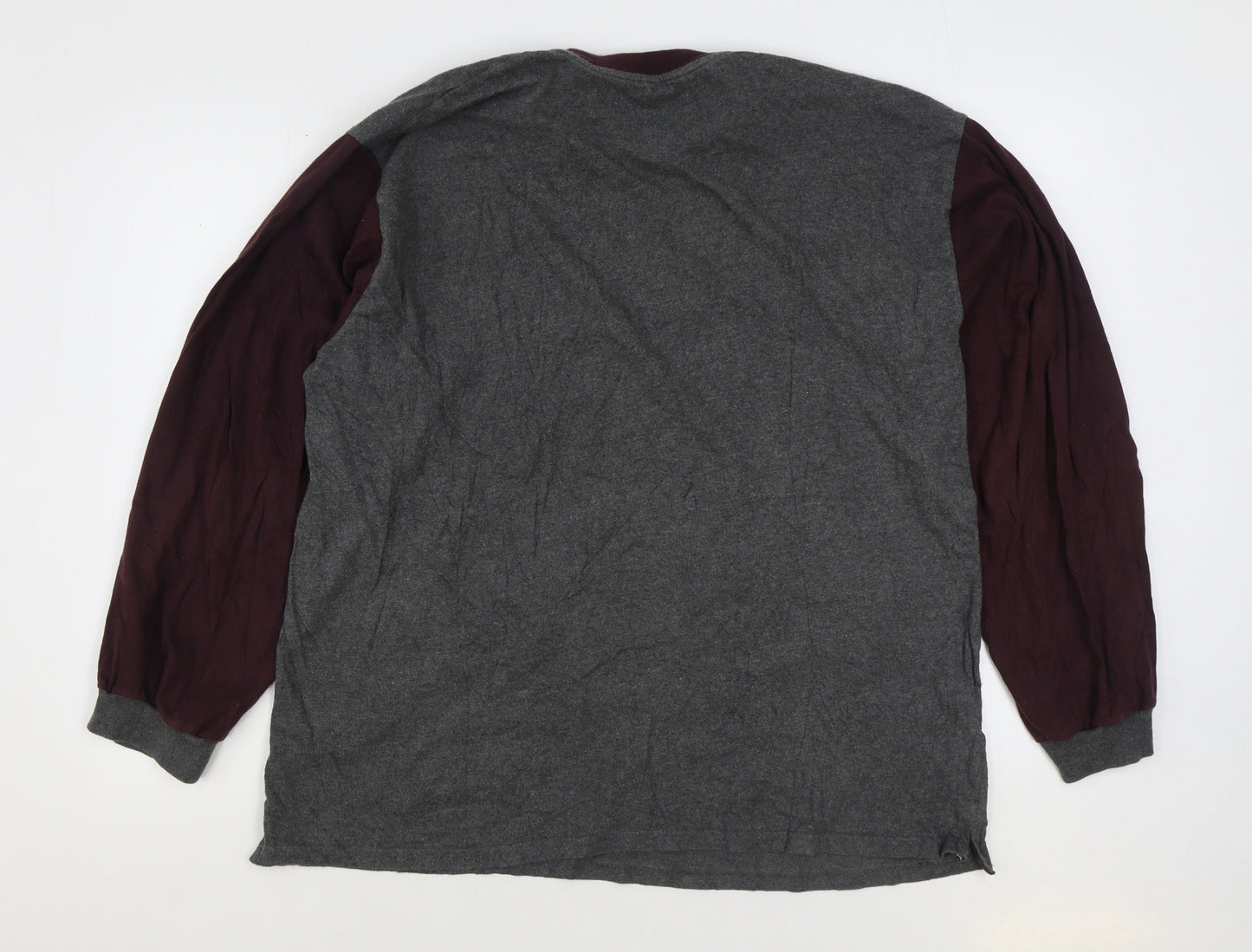 Easy Mens Grey Cotton Pullover Sweatshirt Size L - Colour Block