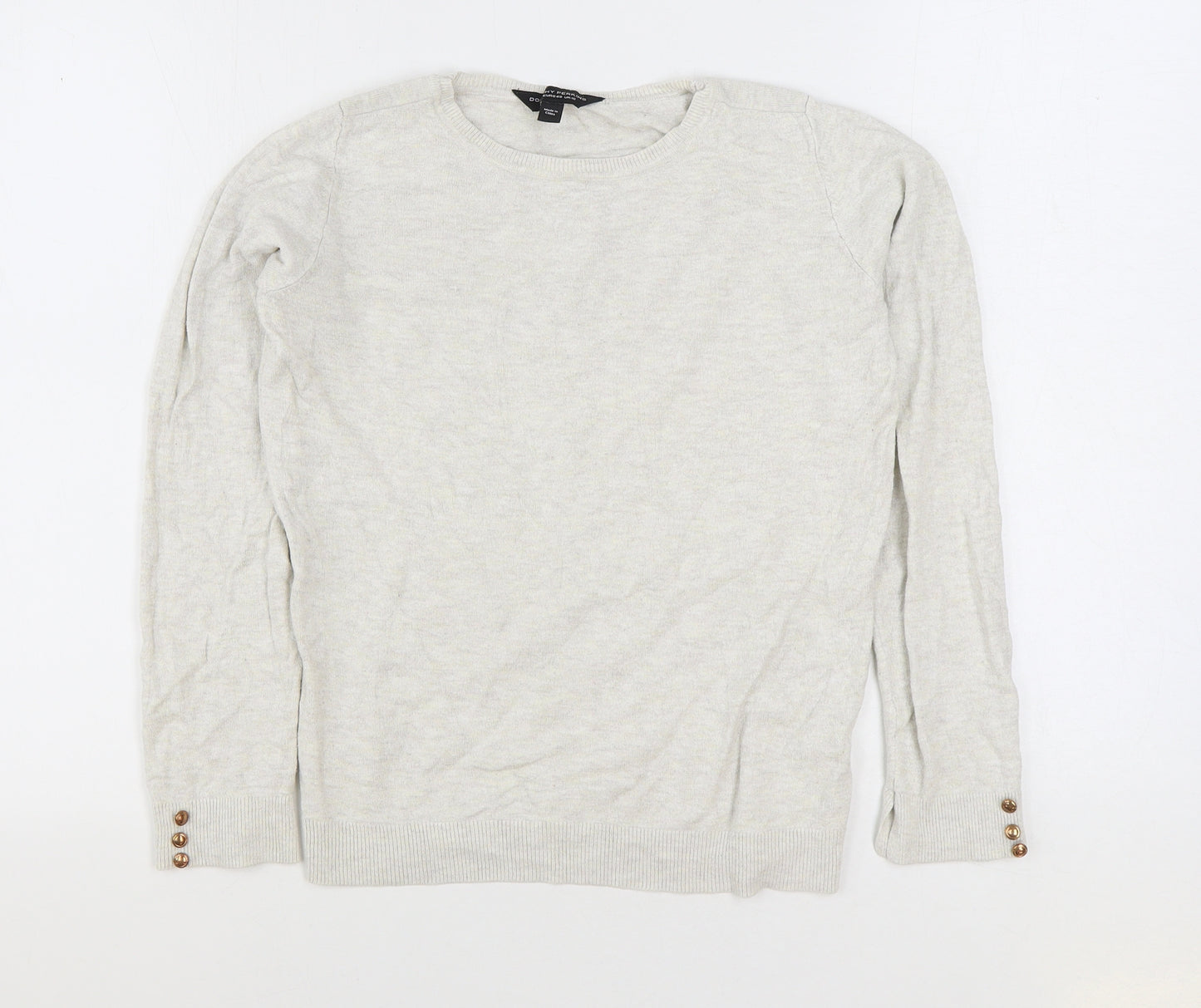 Dorothy Perkins Womens Beige Round Neck Viscose Pullover Jumper Size 12