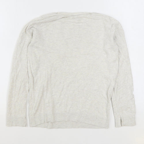 Dorothy Perkins Womens Beige Round Neck Viscose Pullover Jumper Size 12
