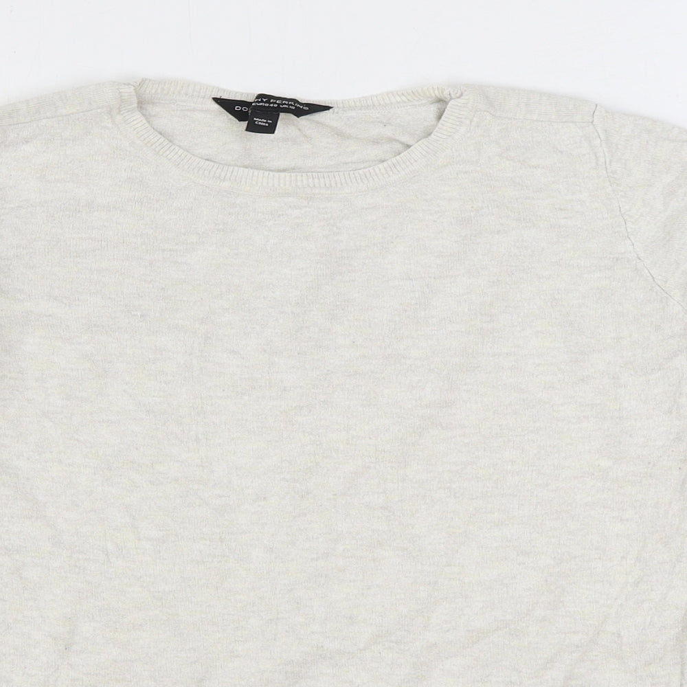 Dorothy Perkins Womens Beige Round Neck Viscose Pullover Jumper Size 12