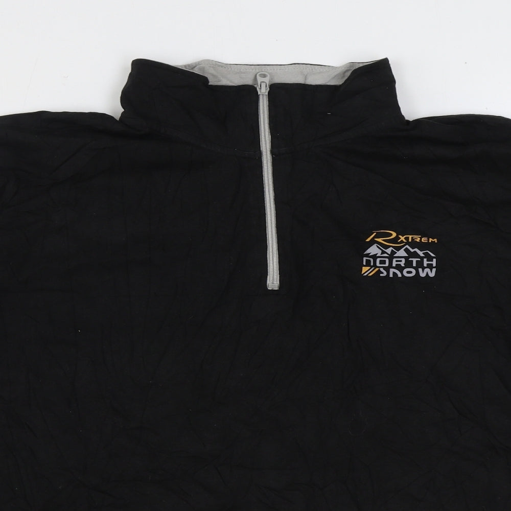 Atlas for Men Mens Black Cotton Pullover Sweatshirt Size XL