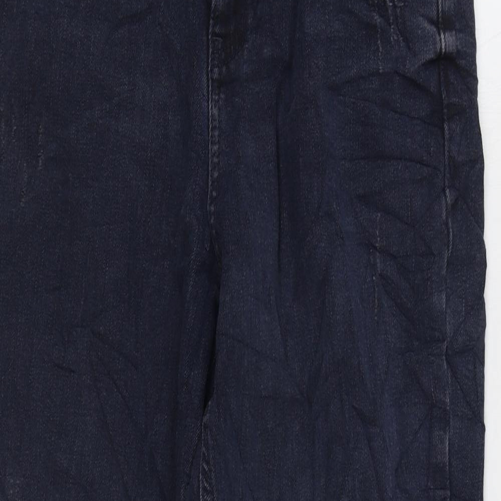 Marks and Spencer Womens Black Cotton Mom Jeans Size 10 L25 in Regular Zip
