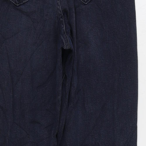 Marks and Spencer Womens Black Cotton Mom Jeans Size 10 L25 in Regular Zip
