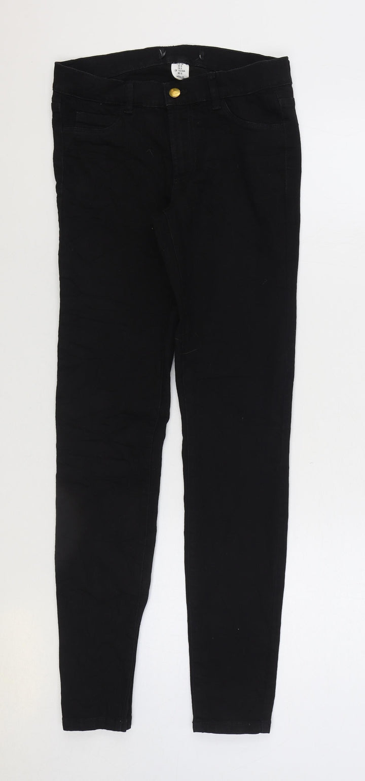 Preworn Womens Black Cotton Jegging Jeans Size 8 L30 in Regular