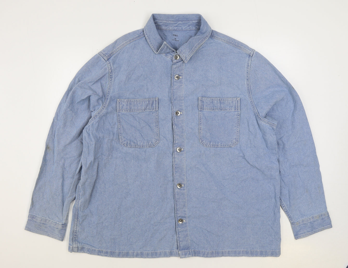 Marks and Spencer Mens Blue Jacket Size 3XL Button