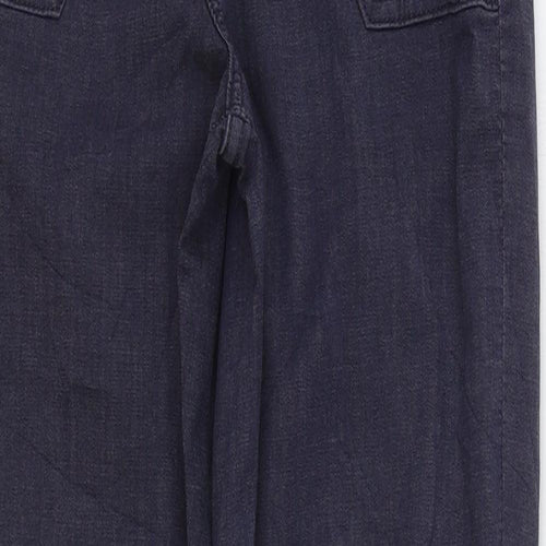 Marks and Spencer Womens Blue Cotton Jogger Trousers Size 8 L28 in Regular