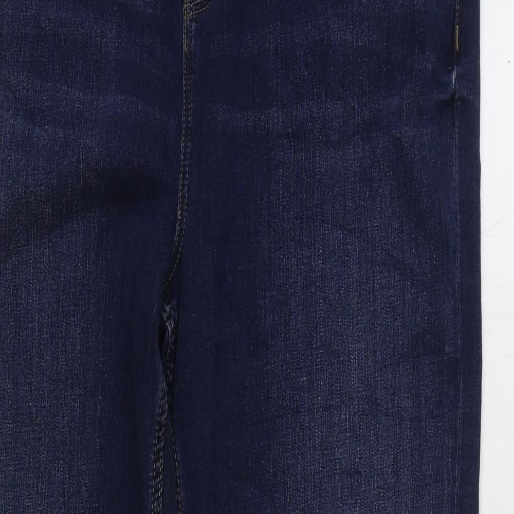 Marks and Spencer Womens Blue Cotton Flared Jeans Size 18 L31 in Slim Zip