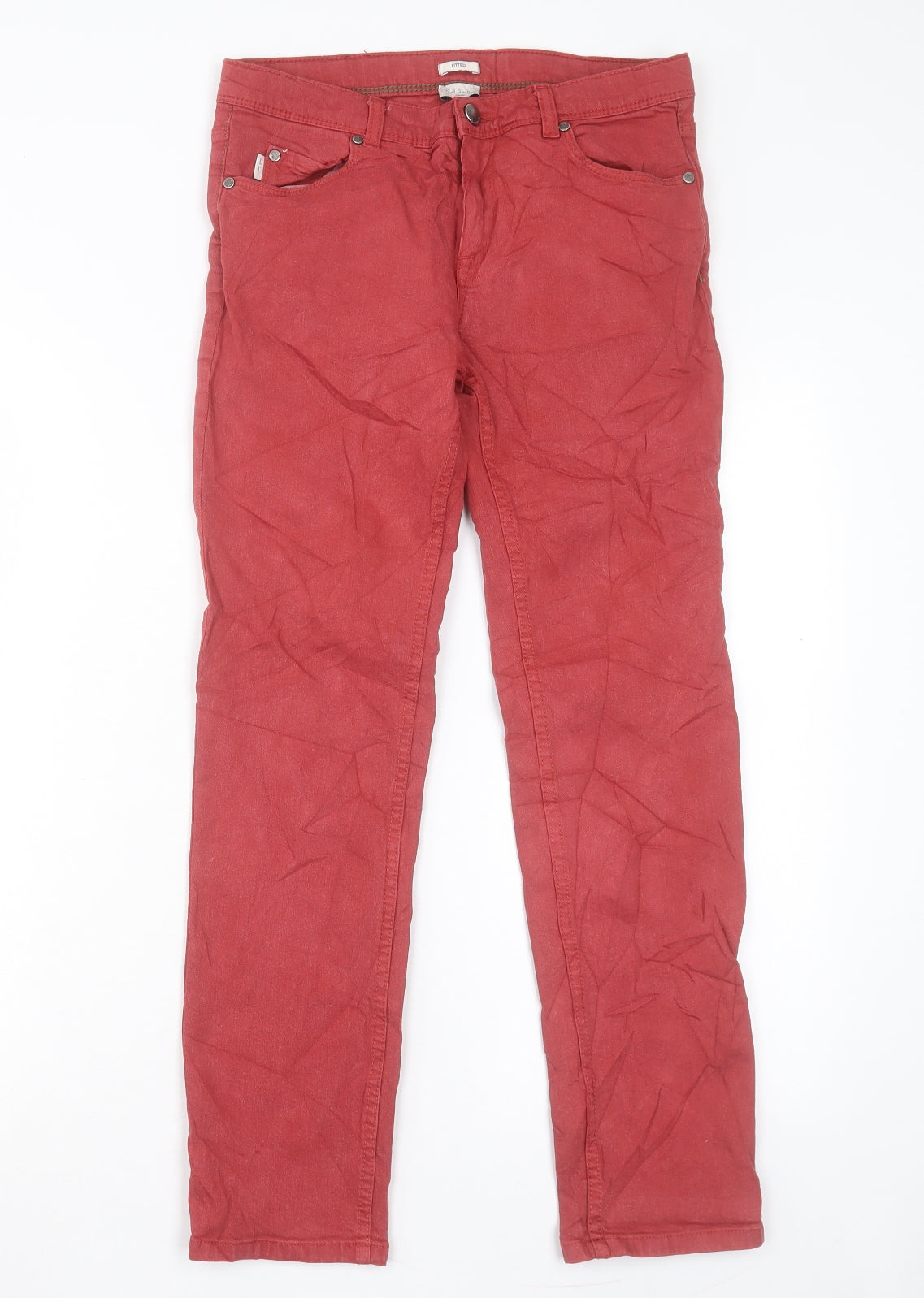 Paul Smith Boys Red Cotton Straight Jeans Size 12 Years Regular Button