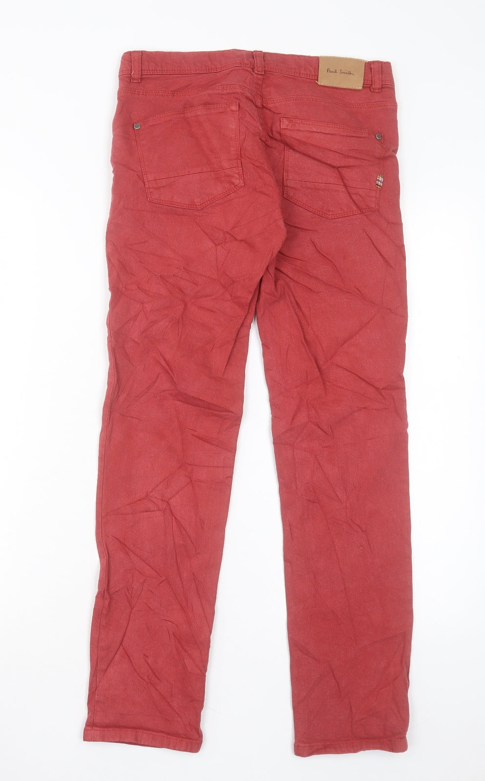 Paul Smith Boys Red Cotton Straight Jeans Size 12 Years Regular Button