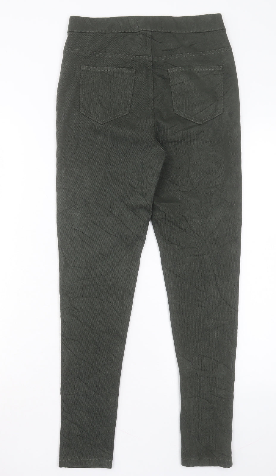 Marks and Spencer Womens Green Cotton Jegging Trousers Size 10 L27 in Regular