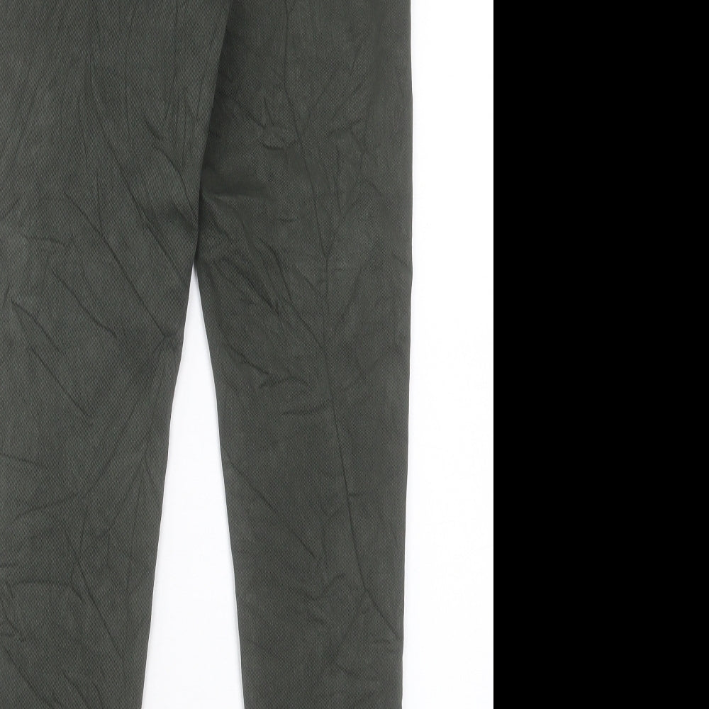 Marks and Spencer Womens Green Cotton Jegging Trousers Size 10 L27 in Regular