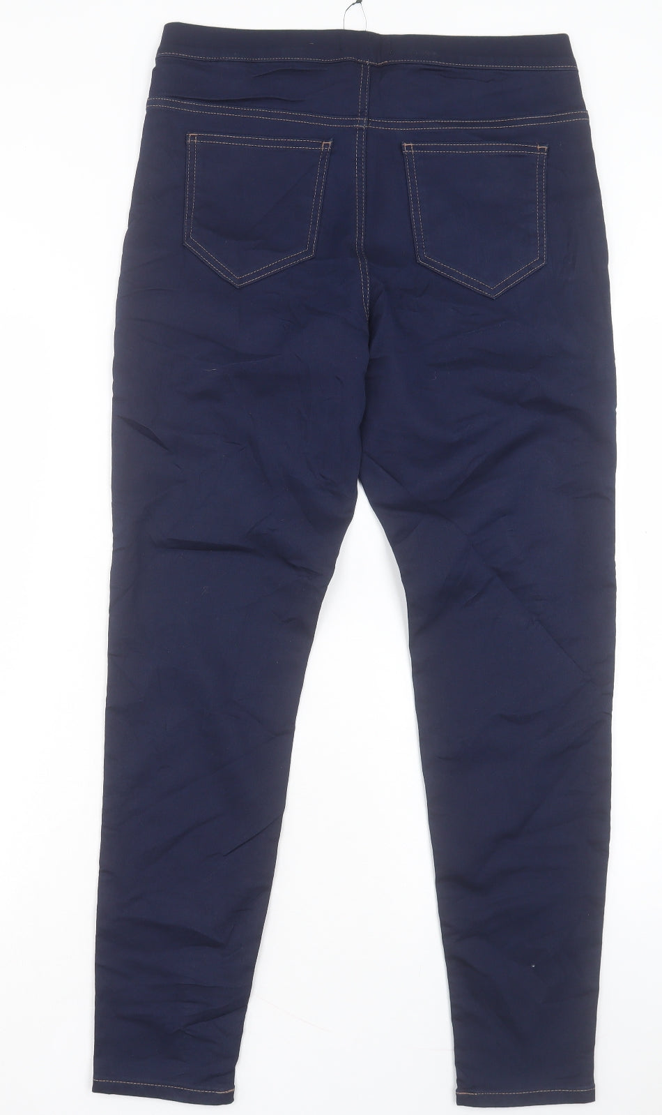Marks and Spencer Womens Blue Cotton Jegging Trousers Size 14 L28 in Regular