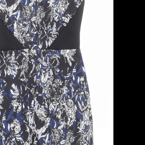 Atmosphere Womens Blue Floral Polyester Pencil Dress Size 10 Halter Button