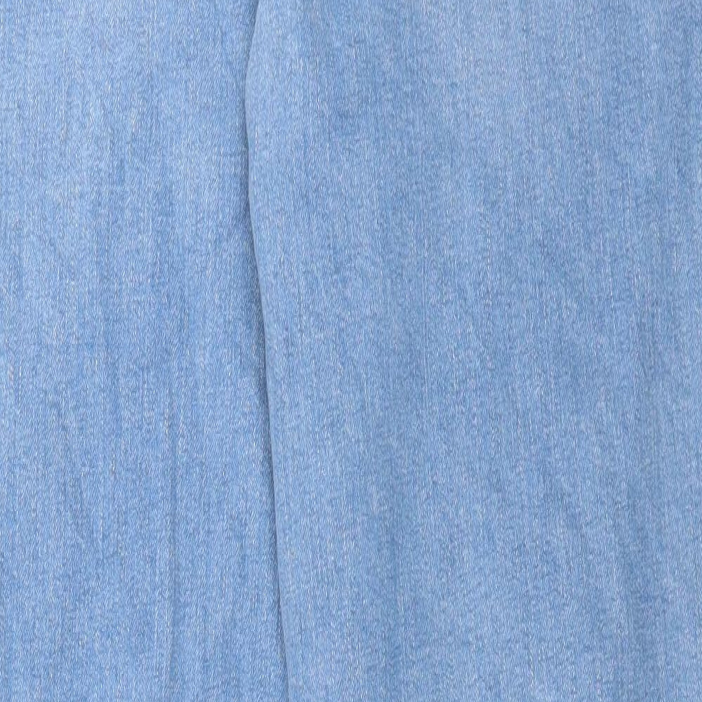 Marks and Spencer Womens Blue Cotton Boyfriend Jeans Size 18 L30 in Regular Button