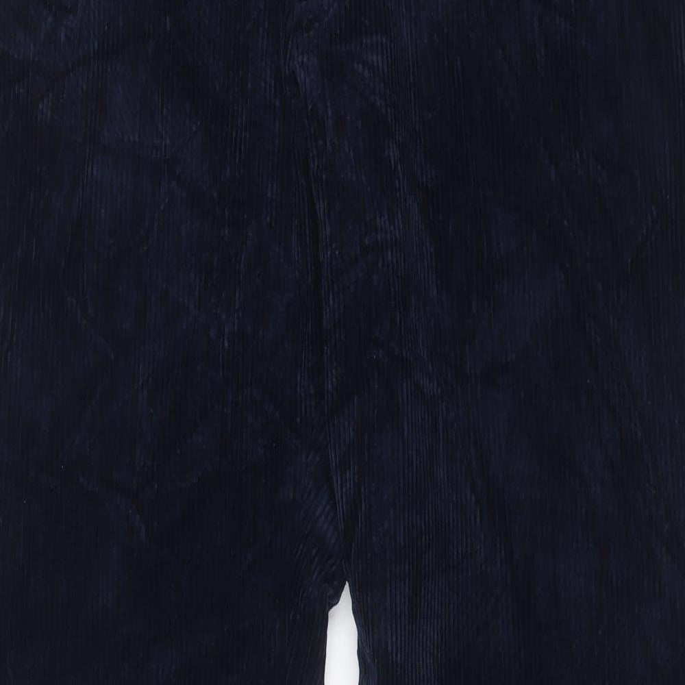Marks and Spencer Mens Blue Cotton Trousers Size 40 in L33 in Regular Button - Long Leg