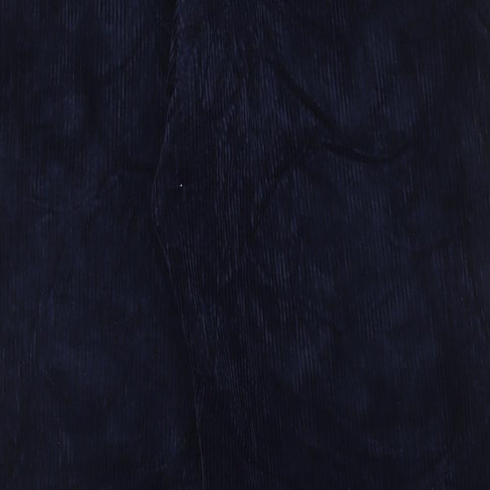 Marks and Spencer Mens Blue Cotton Trousers Size 40 in L33 in Regular Button - Long Leg