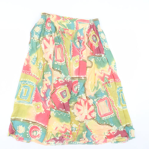 pREWORM Womens Multicoloured Geometric Polyester A-Line Skirt Size M