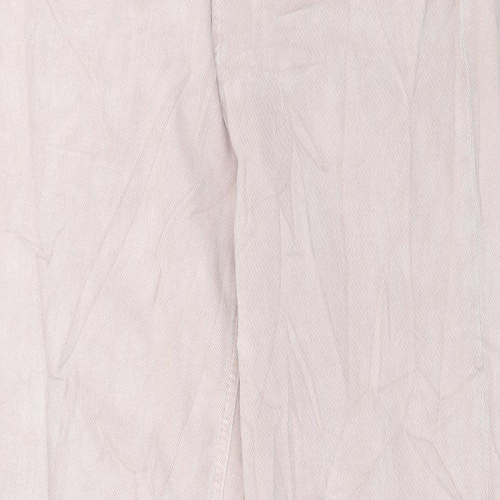 Marks and Spencer Womens Pink Cotton Mom Jeans Size 10 L30 in Regular Button